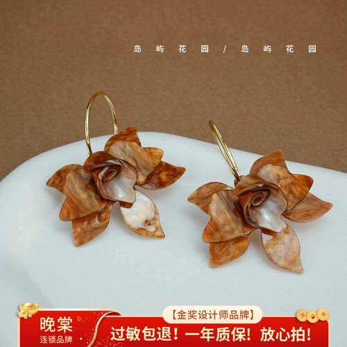 晚棠MIN法式复古花朵耳环