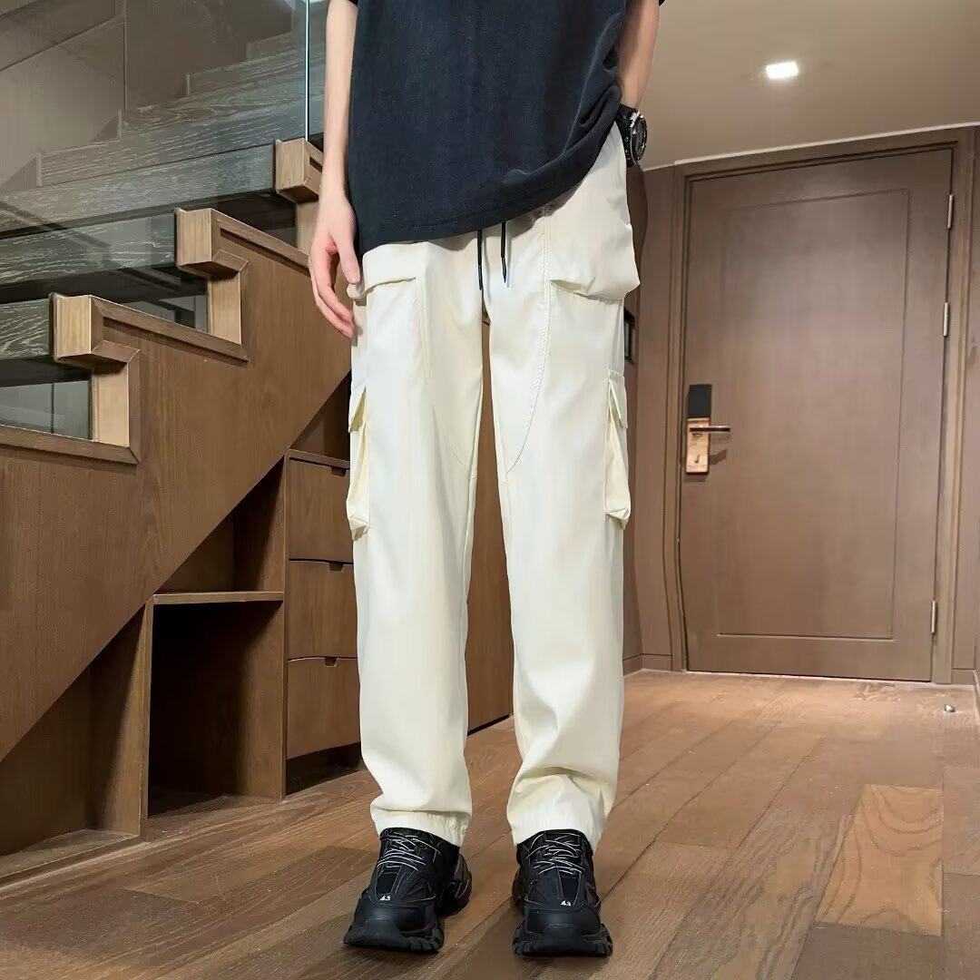 机能风多口袋工装裤男夏季薄款美式大码直筒长裤潮牌宽松休闲裤子,男装,休闲裤,淘宝优惠券,粉丝福利购,淘宝优惠卷