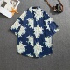 夏季 潮流夏威夷复古海边度假痞帅衬衣 韩版 日系宽松花衬衫 男短袖