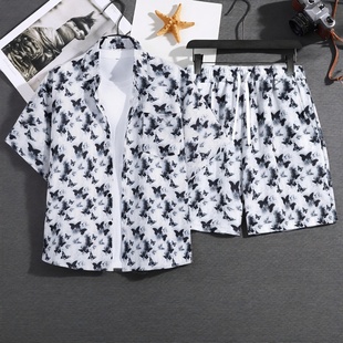 短裤 套装 泰国夏威夷泼水节云南衬衫 短袖 沙滩度假男女情侣 花衬衫