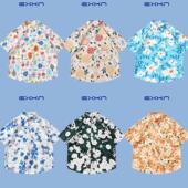 花衬衫 特大码 300斤潮牌复古碎花满印短袖 男女宽松夏威夷情侣衬衣