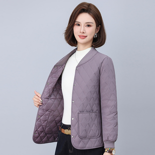 棉衣女秋冬季菱格夹棉轻薄内穿小棉袄妈妈装内胆棉服短款棉服外套