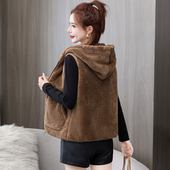 连帽背心女2025新款 双面摇粒绒马夹 秋冬外穿抓绒马甲中老年妈妈装