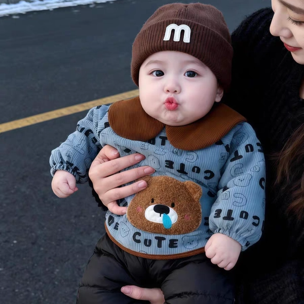 罩衣男宝防水防脏儿童围兜秋冬幼儿园套棉服吃饭反穿衣灯芯绒护衣