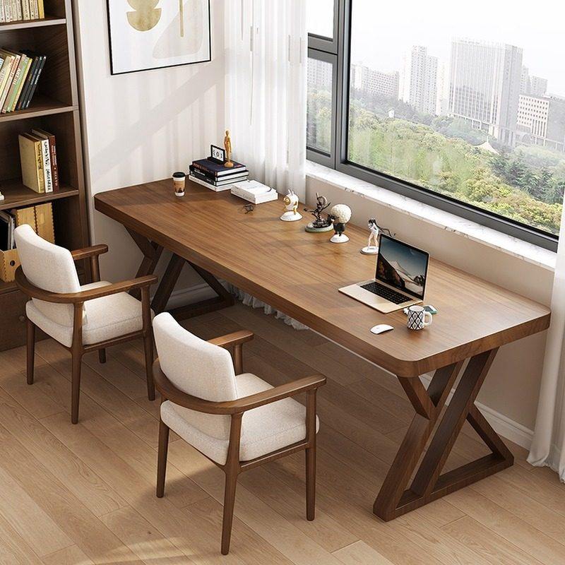 小户型家用办公桌工作台简约实木双人长书桌客厅靠墙长条桌学习桌,住宅家具,书桌,淘宝优惠券,粉丝福利购,淘宝优惠卷
