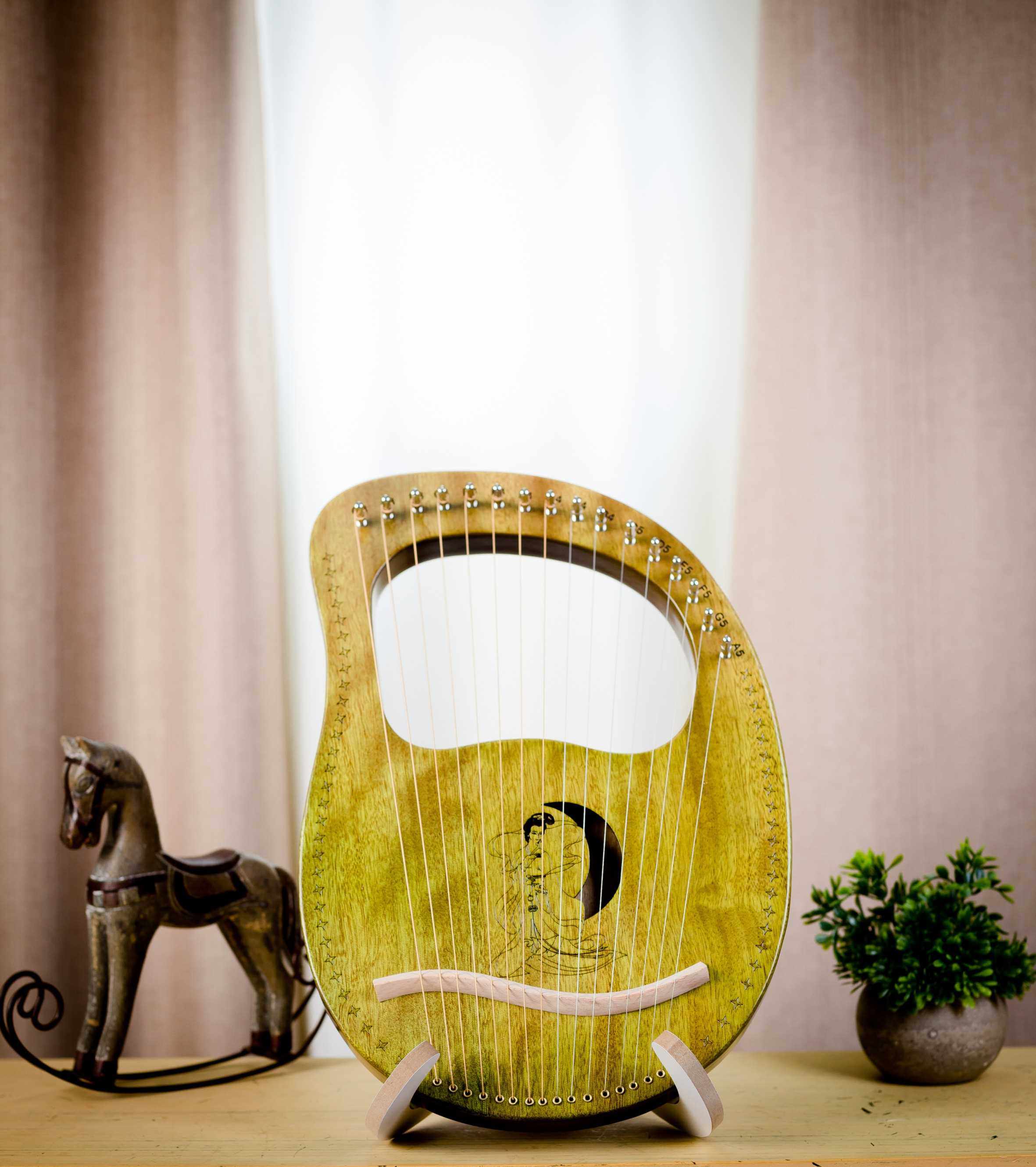 正品便携式莱雅琴竖琴简单易学箜篌琴16弦24弦小众乐器里拉琴lyre