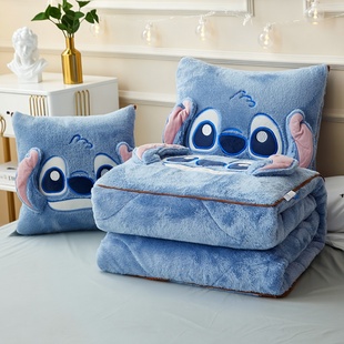 卡通加厚抱枕被子两用车载枕头被二合一车用多功能可折叠午睡毯子