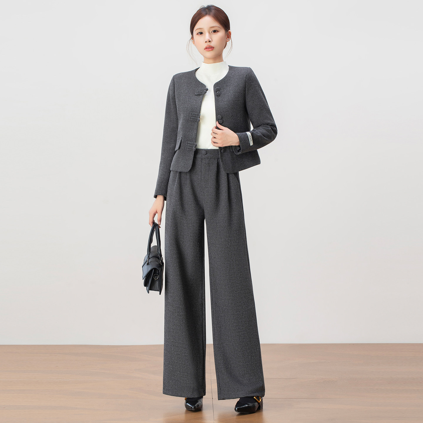 高级感时尚套装女秋冬2025年新款小香风毛呢西装外套阔腿裤两件套,女装/女士精品,时尚套装,淘宝优惠券,粉丝福利购,淘宝优惠卷