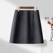 灰色百搭毛呢半身裙短裙女冬季 a字裙 包臀裙短款 2025新款 高腰西装