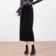 通勤简约金丝绒半身裙女秋冬2025年新款 中长裙高腰显瘦直筒包臀裙