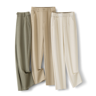 松紧腰显瘦九分裤 小个子休闲哈伦裤 天丝垂感八分裤 2026薄款 女夏季