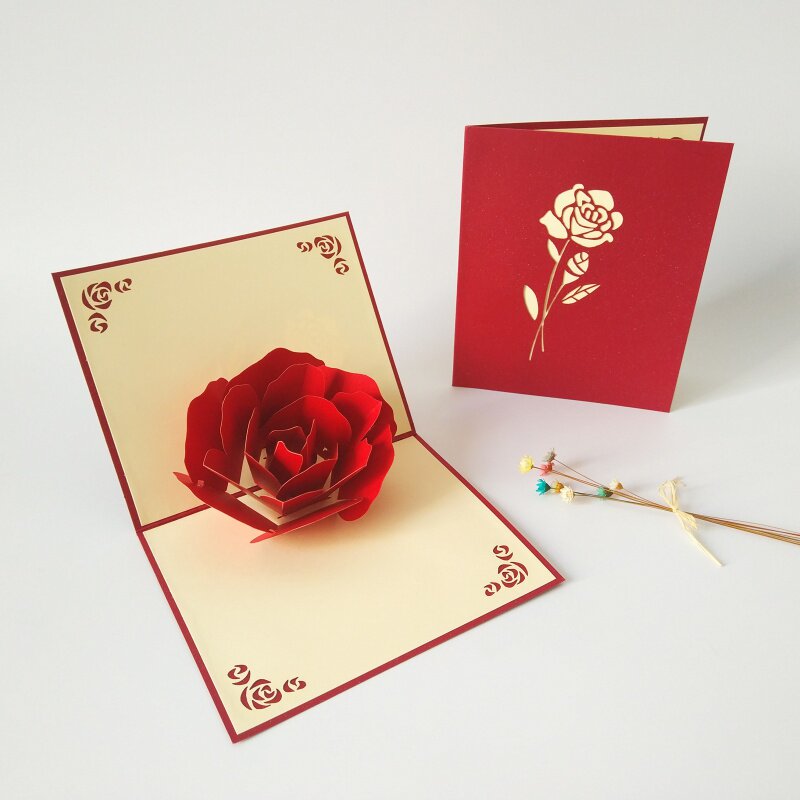 Chinese Valentine's Day Creative Rose Stereo Greeting Card 38 Greeting Card for Girlfriend Tiktok Heartfelt Gift