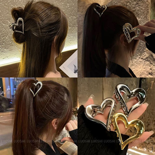 镂空金属爱心抓夹高级感甜酷头饰