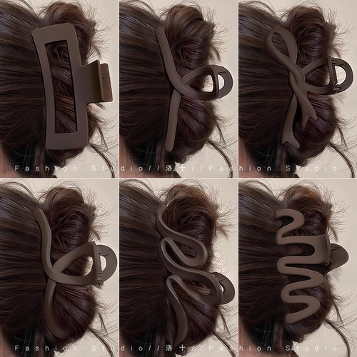 咖色抓夹女后脑勺大号发夹