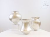 新中式 轻奢银彩手作陶瓷日系侘寂风ins小众高温陶瓷花瓶饰品摆件