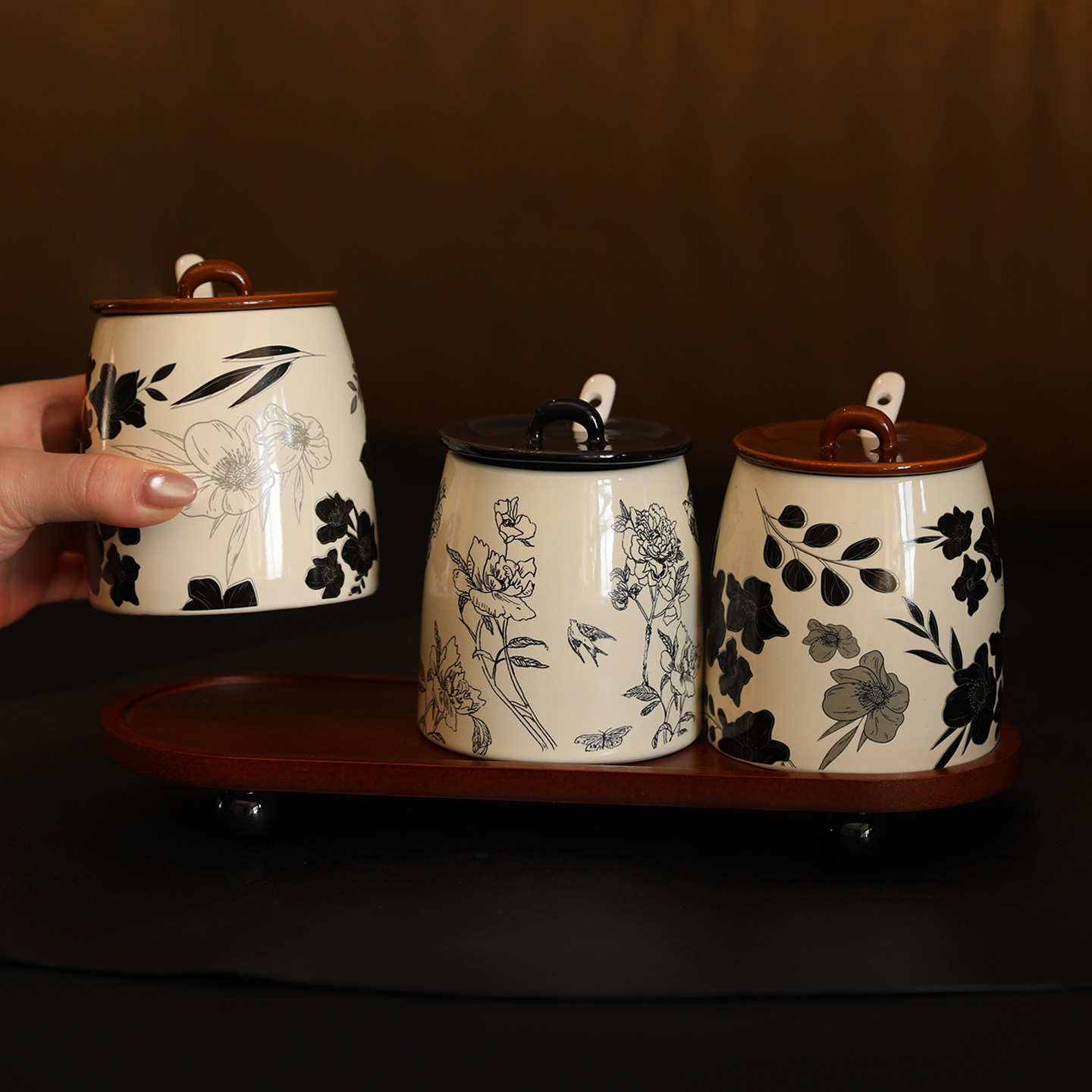 新款调料盒套装厨房家用调料罐陶瓷装味精辣椒盐罐高颜值调味罐瓶,厨房/烹饪用具,调味瓶罐/调料研磨器,淘宝优惠券,粉丝福利购,淘宝优惠卷