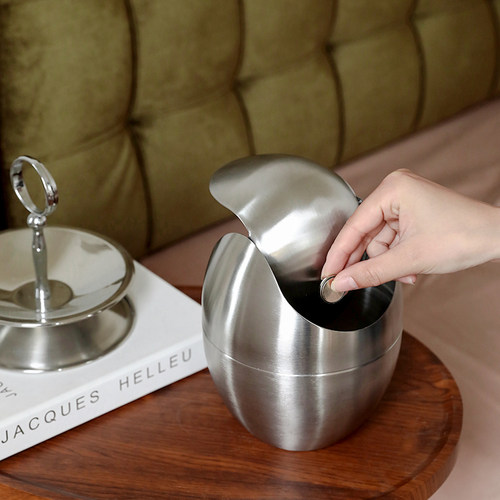 迷你垃圾桶轻奢高档不锈钢