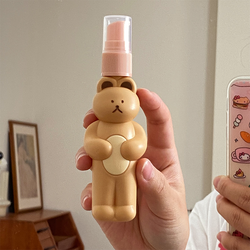 可爱小熊旅行分装瓶水乳小样按压式喷雾瓶洗护化妆品出行便携套装