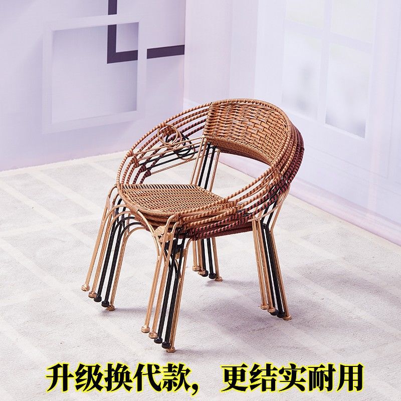 藤椅靠背子儿童成人小凳子编织凳休闲椅子户外阳台喝茶椅腾椅