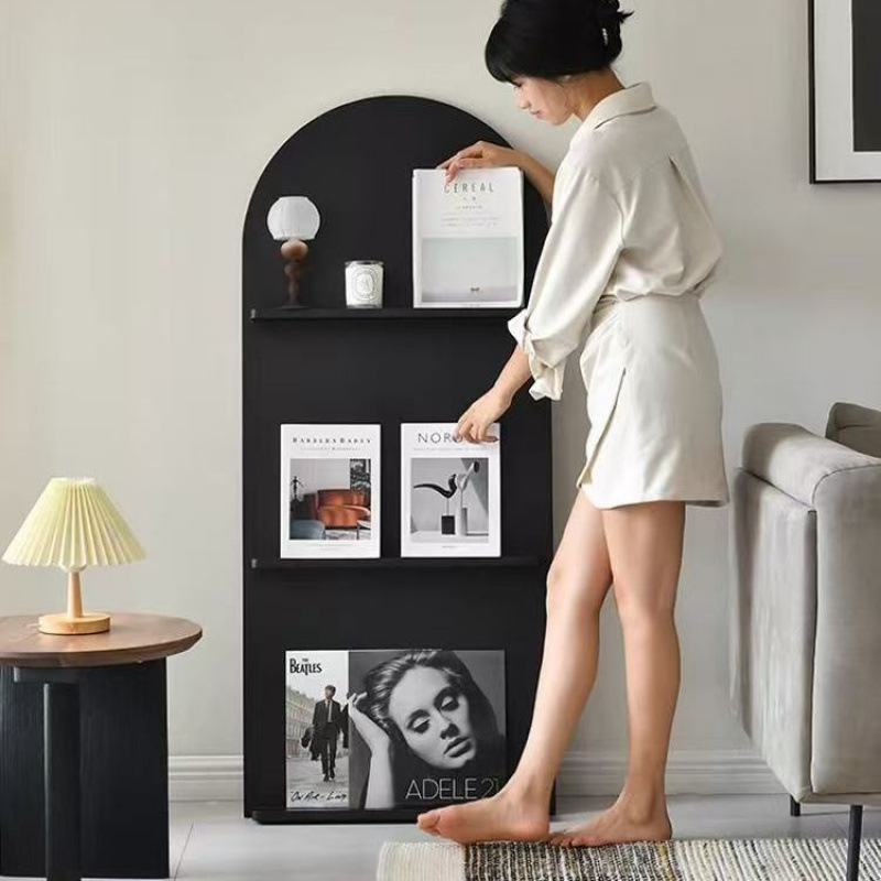 中古书架ins落地靠墙置物架儿童绘本架艺术展示报刊架杂志架