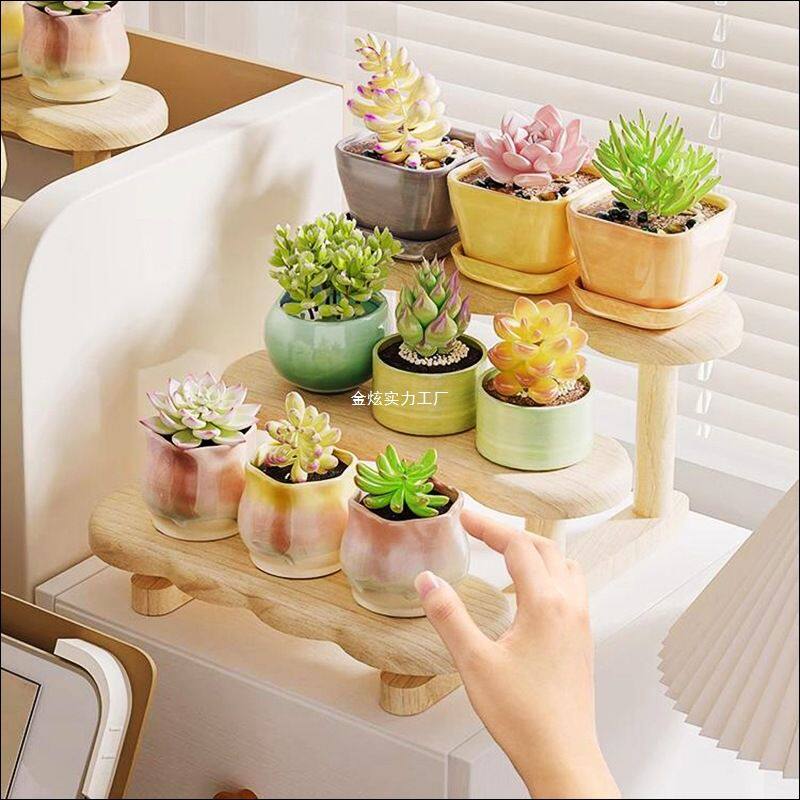 办公桌置物架工位绿植多层窗台多肉架花架专用摆放面飘窗桌小阳台