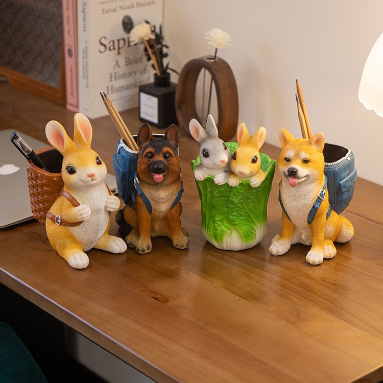 可爱笔筒学生办公室文具用品收纳盒儿童男女孩创意桌面装饰品摆件