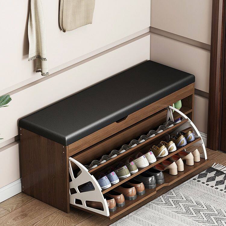 入户门口换鞋凳家用可坐鞋柜坐凳一体鞋架软包坐垫玄关进门穿鞋凳