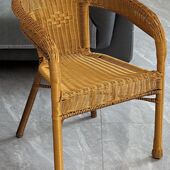 老年人藤椅70到80岁手工编制户外室内藤编椅子阳台休闲桌椅靠背椅