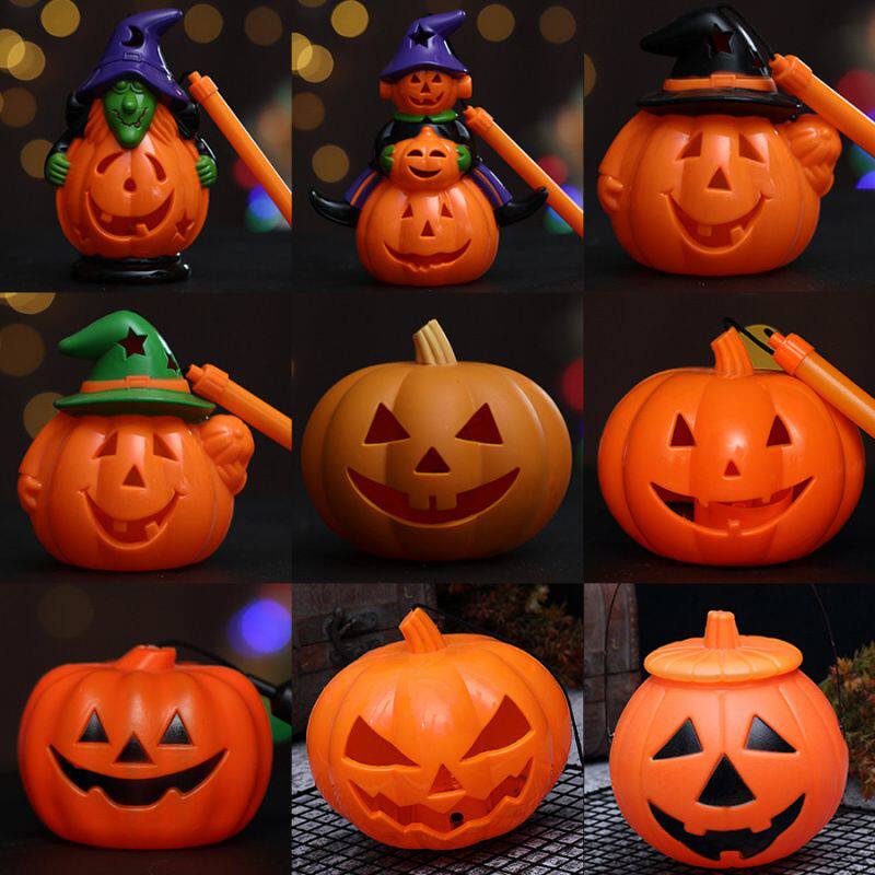 南瓜桶万圣节儿童手提装饰鬼节发光音乐灯糖果罐装饰活动道具