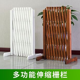 户外防腐木栅栏门可伸缩移动宠物狗围栏小篱笆花园庭院护栏爬藤架