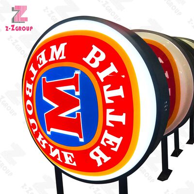 Led Advertising Double-sided Round Aluminum Vacuum Lightbox