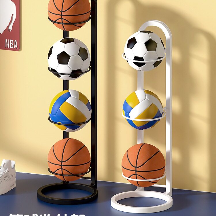 球类收纳架家用篮球置物架儿童室内运动器材落地折叠足球摆放架子