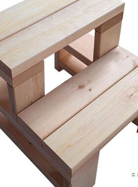 阳台登高垫脚踏成人梯凳实木家用楼梯踏步小楼梯两层飘窗台阶凳子