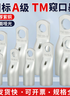 国标TM窄边窥口铜鼻子窄头接线端子纯铜线鼻子线耳接头10-185平方