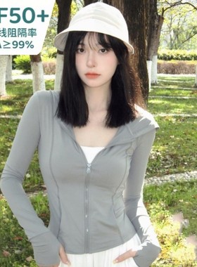 防晒衣女款夏季2025新款冰丝薄款修身开衫防紫外线紧身防晒服