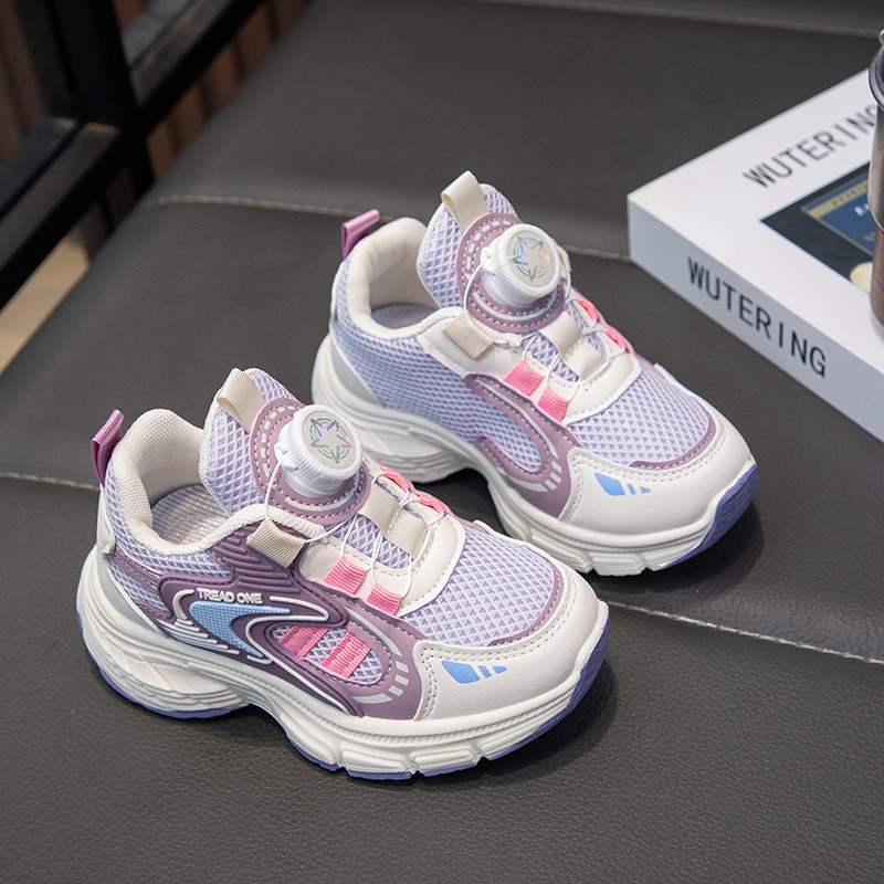 儿童运动鞋女童秋季新款旅游鞋女孩网布透气小白鞋童鞋防滑跑步鞋