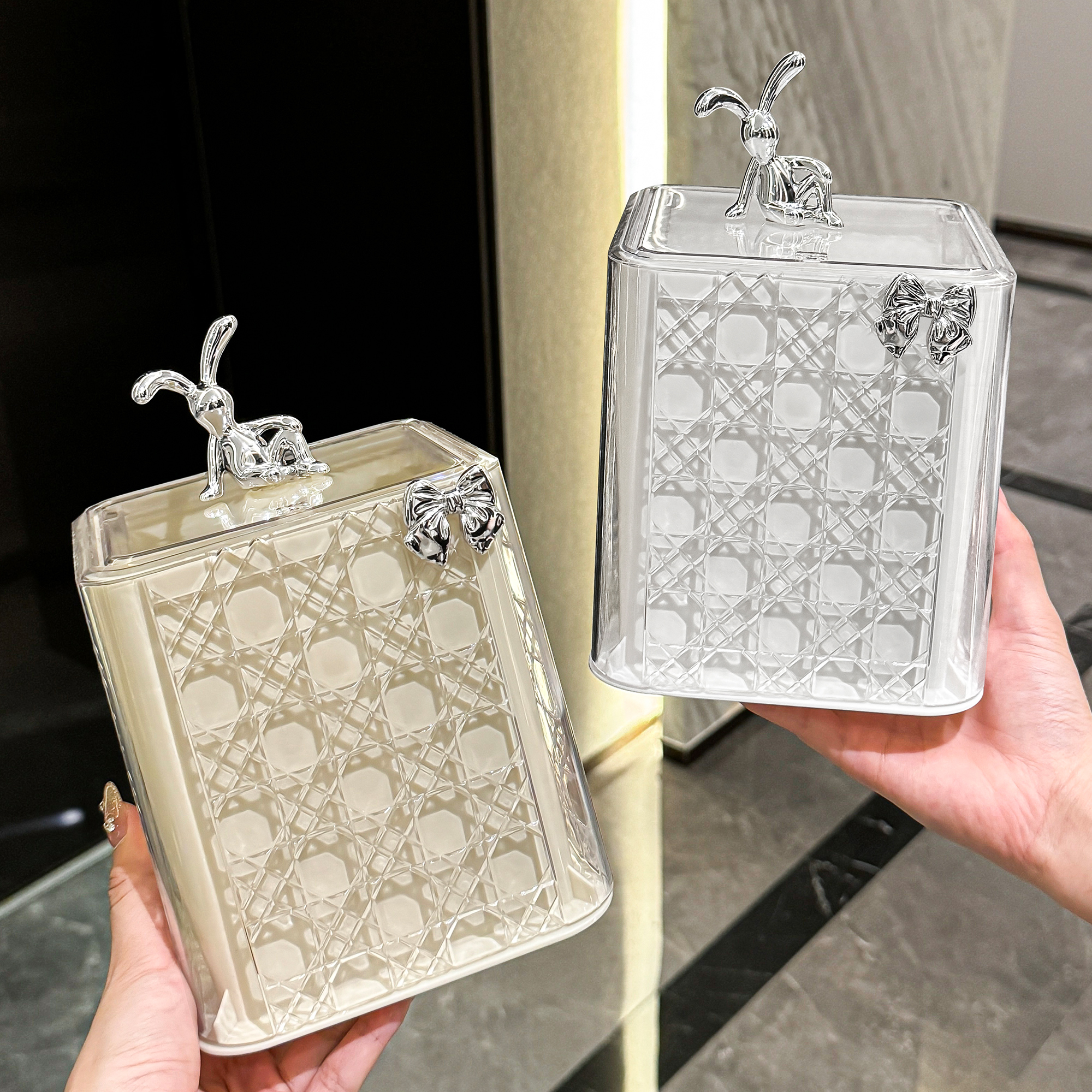 杜琥桌面垃圾桶按压式带盖