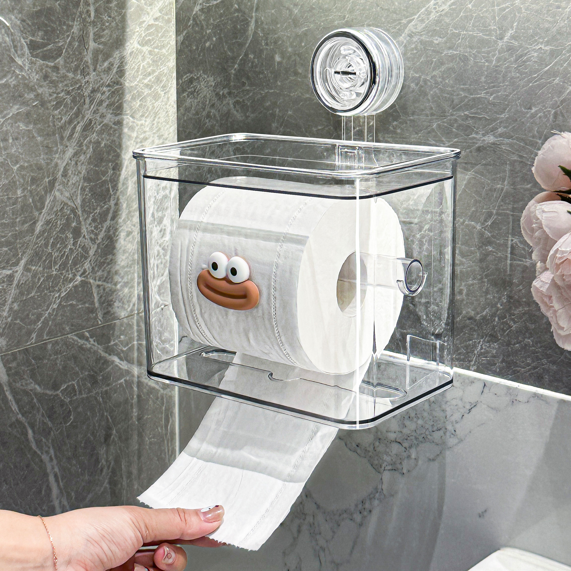 杜琥吸盘纸巾盒壁挂免打孔卷纸盒