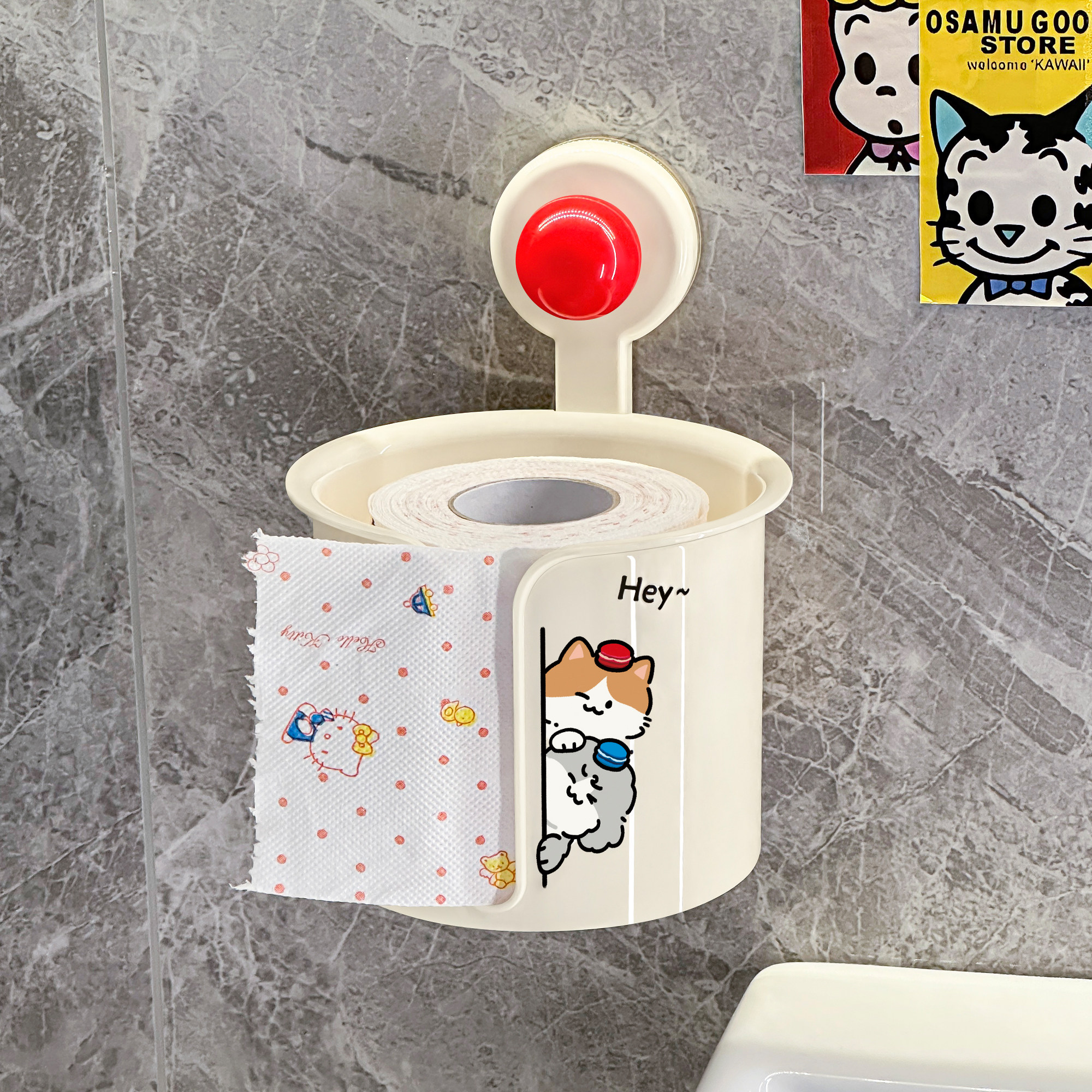 杜琥吸盘卫生间卷纸架免打孔