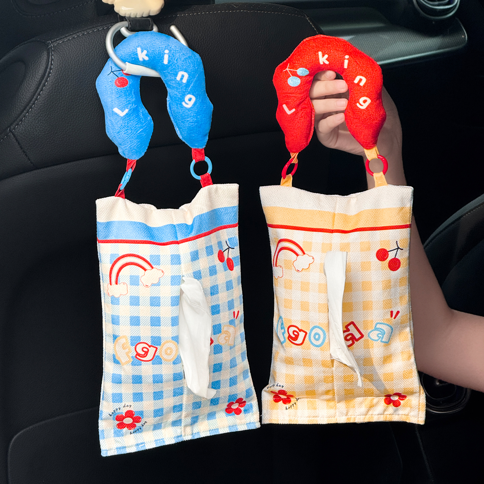 杜琥高颜值车载纸巾盒挂式可爱