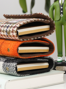 Harris tweed手工制作羊毛面料手账本a7本子笔记本手帐记事活页