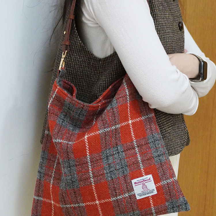 Harris tweed哈里斯布袋子大容量单肩包女包包秋冬新款上班通勤