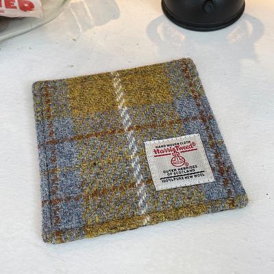 Harris tweed粗花呢羊毛毡杯垫高级感轻奢茶杯垫托咖啡布艺定制