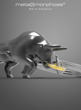 比利时metalmorphose公牛合金钥匙扣挂件 原创高档文创礼物 牛年