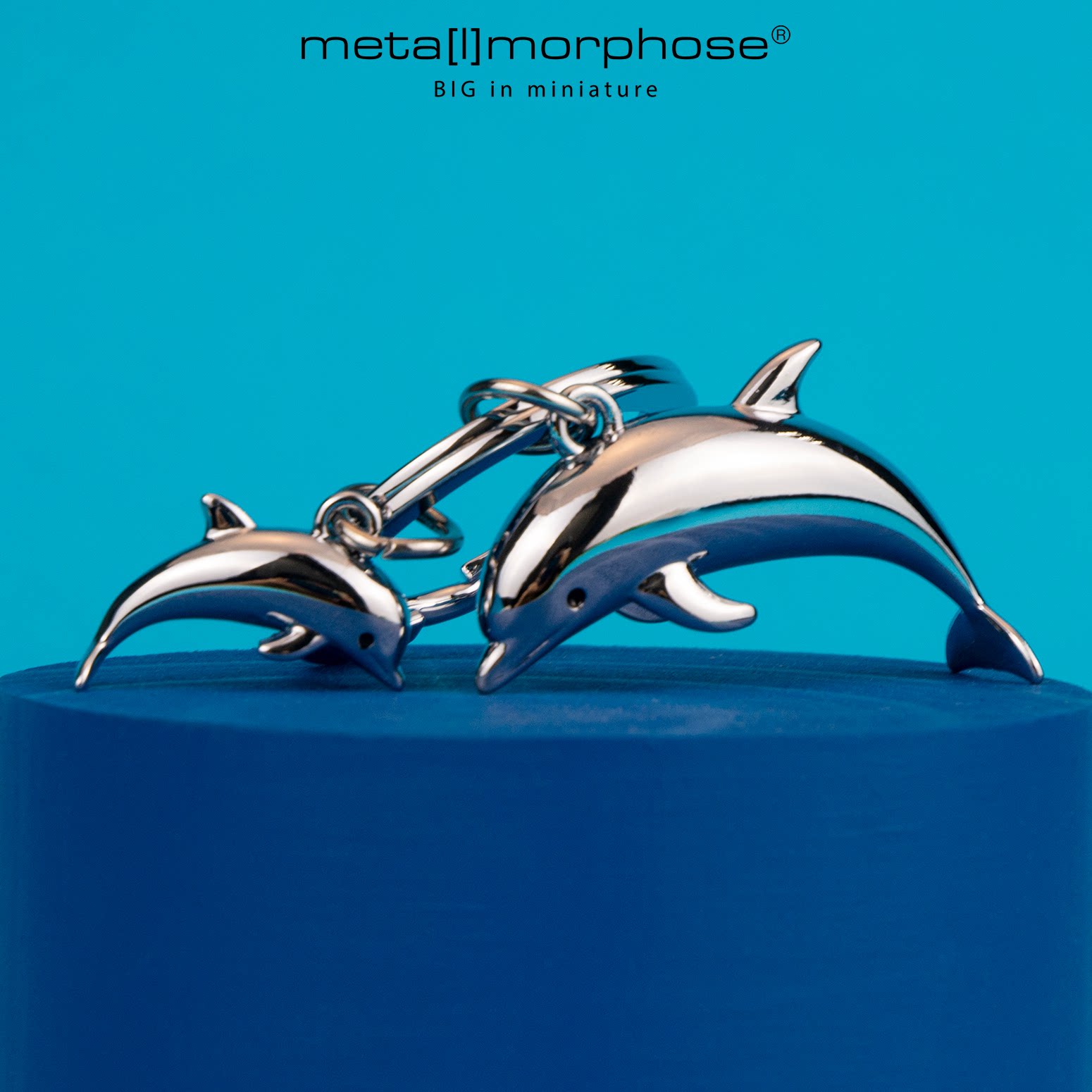 Metalmorphose海豚合金车钥匙扣挂件 治愈系动物创意可爱生日礼物