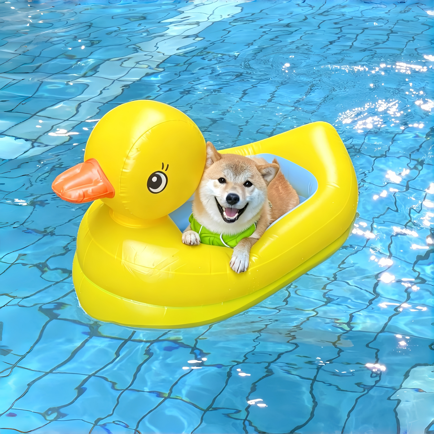 一起玩水！狗狗游泳圈宠物水上浮床充气便携小黄鸭救生圈猫狗通用
