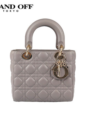 「9.0新」DIOR(迪奥)LADY DIOR MY ABCDIOR灰色羊皮小号斜挎包