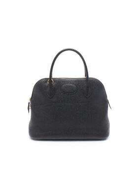 中古Hermes爱马仕女包A级95新Bolide 31 保龄球牛皮手提包黑色