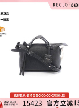 中古Fendi芬迪女包S级99新Handbag手包牛皮斜挎包黑色
