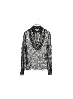 中古Fendi芬迪女B级9新blouse女士衬衫棉上衣黑色